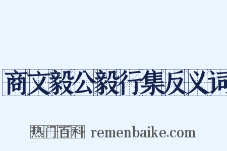 商文毅公毅行集反义词是什么意思的图片